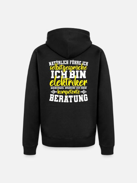 Elektriker - Unisex Premium Bio Zip Hoodie - Schwarz