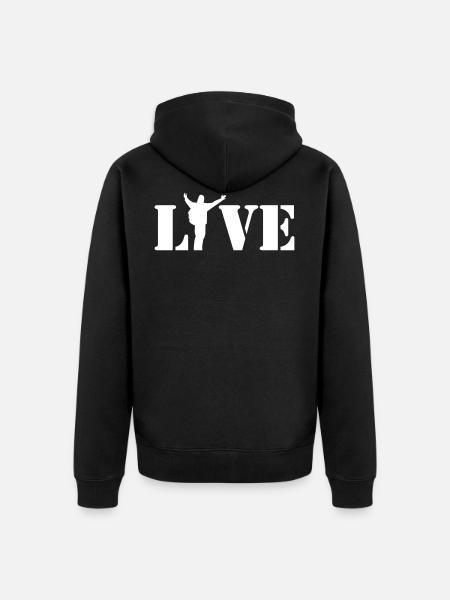 I love hiking - Unisex Premium Organic Zip Hoodie - black