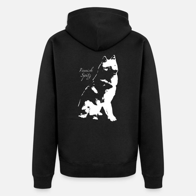 Finnischer Spitz - Unisex Premium Bio Zip Hoodie - Schwarz