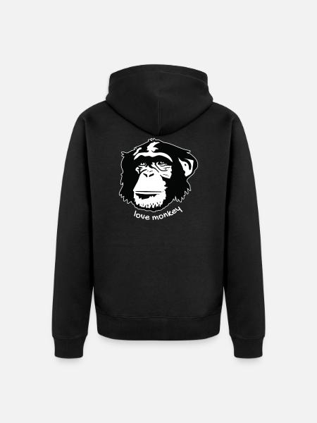 Monkey - Unisex Premium Organic Zip Hoodie - black