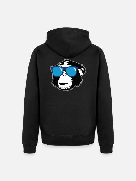 Monkey - Unisex Premium Organic Zip Hoodie - black