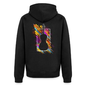 Instrument de violoncelle - Veste à capuche bio Premium Unisexe - noir - Dos - Nico (187cm)