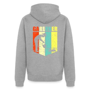 Jardinier - Veste à capuche bio Premium Unisexe - gris chiné - Dos - Nico (187cm)