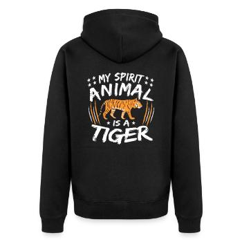 Tigre - Veste à capuche bio Premium Unisexe - noir - Dos - Nico (187cm)