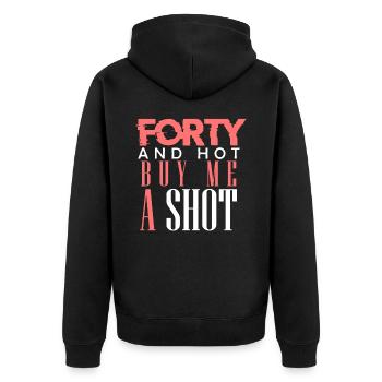40th birthday - Unisex Premium Organic Zip Hoodie - black - Back - Nico (187cm)