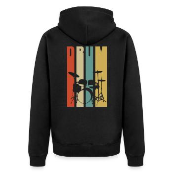 Batterie batteur cadeau de batteur - Veste à capuche bio Premium Unisexe - noir - Dos - Nico (187cm)