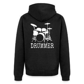 Batterie batteur cadeau de batteur - Veste à capuche bio Premium Unisexe - noir - Dos - Nico (187cm)