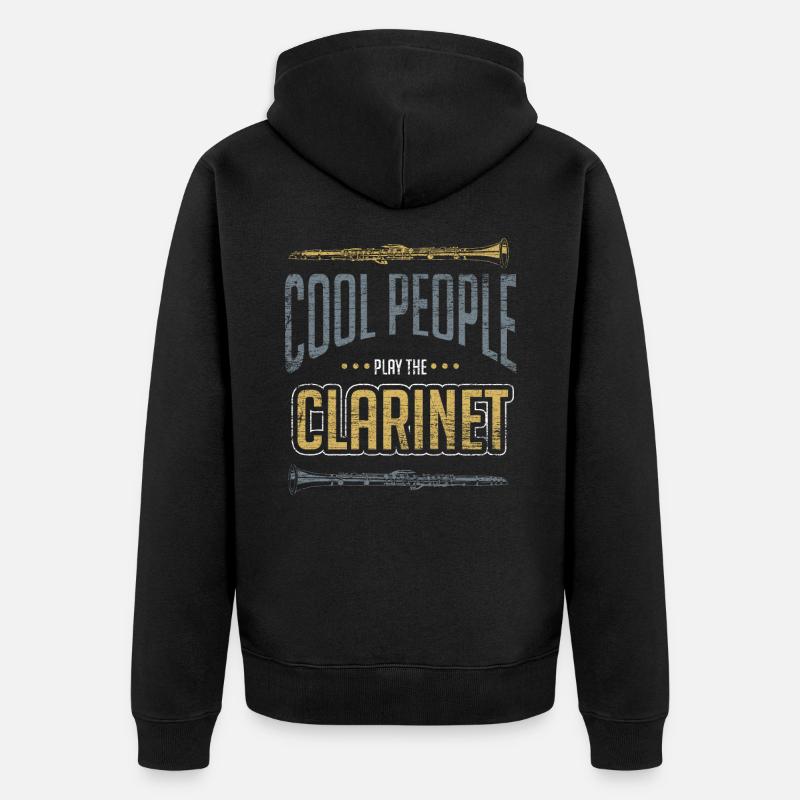 Musicien clarinette - Veste à capuche bio Premium Unisexe - noir