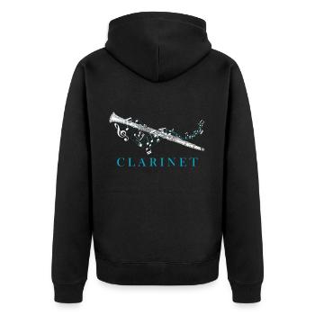 Instrument clarinette - Veste à capuche bio Premium Unisexe - noir - Dos - Nico (187cm)