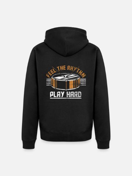 Drums - Unisex Premium Organic Zip Hoodie - black