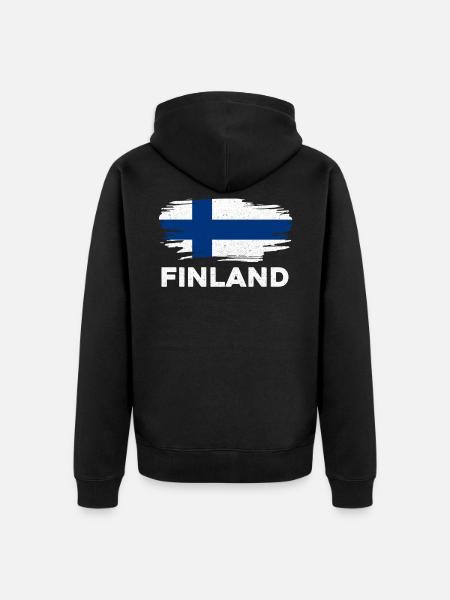 Finnland - Unisex Premium Bio Zip Hoodie - Schwarz