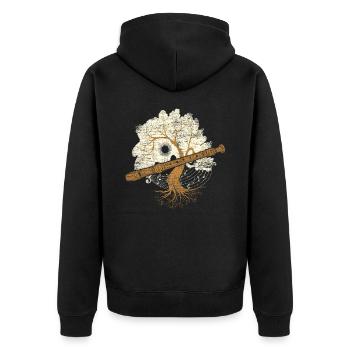 Flûte à bec flûte - Veste à capuche bio Premium Unisexe - noir - Dos - Nico (187cm)