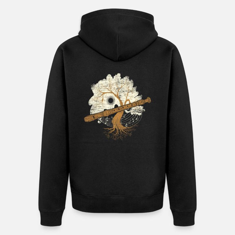 Flöte Blockflöte Querflöte - Unisex Premium Bio Zip Hoodie - Schwarz