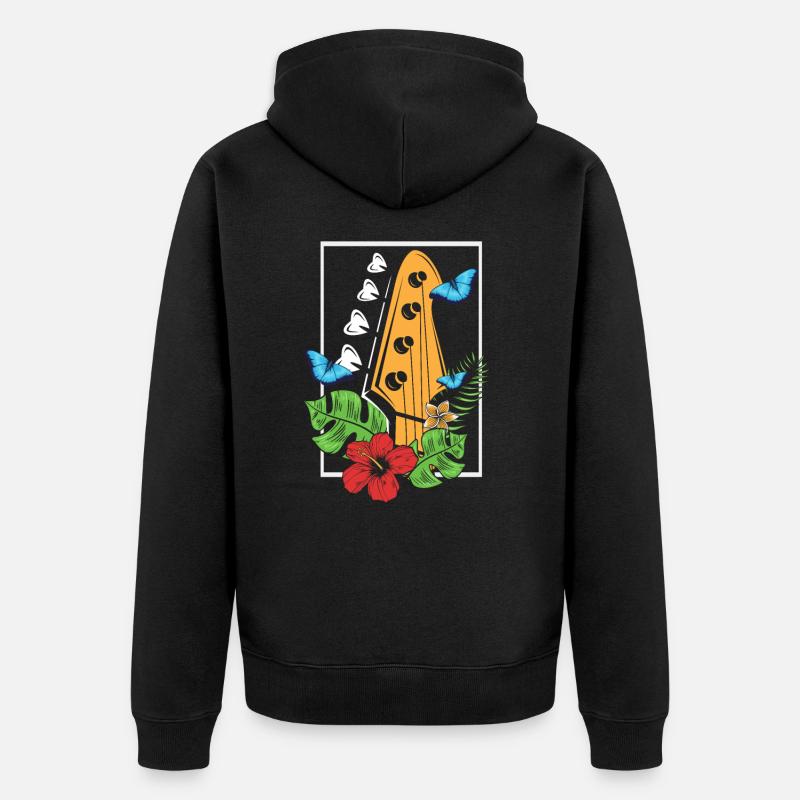 guitare basse - Veste à capuche bio Premium Unisexe - noir