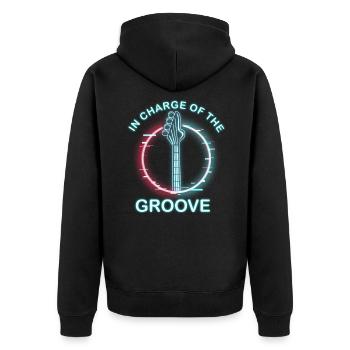Bassgitarre - Unisex Premium Bio Zip Hoodie - Schwarz - Hinten - Nico (187cm)