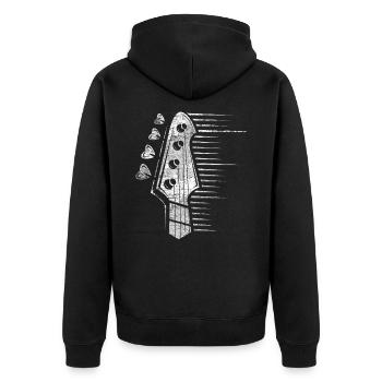 Bass Gitarre - Unisex Premium Bio Zip Hoodie - Schwarz - Hinten - Nico (187cm)
