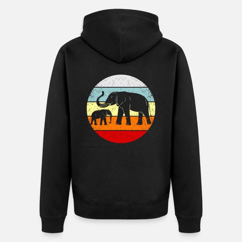 éléphant - Veste à capuche bio Premium Unisexe - noir