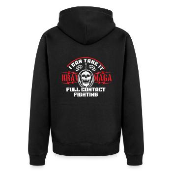 Krav Maga fight - Unisex Premium Organic Zip Hoodie - black - Back - Nico (187cm)
