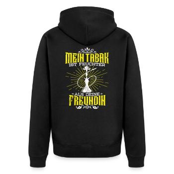 Shisha - Unisex Premium Bio Zip Hoodie - Schwarz - Hinten - Nico (187cm)
