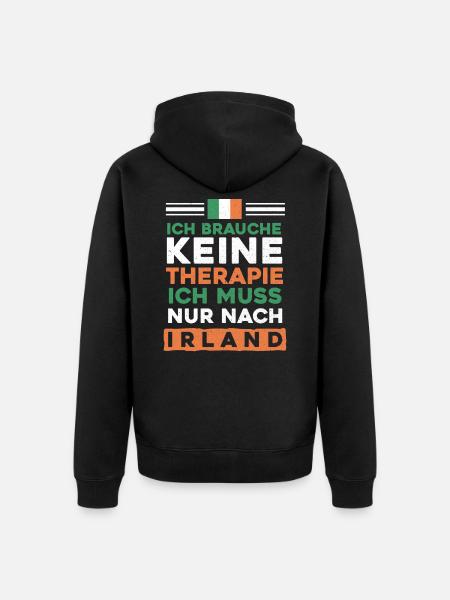 Ireland - Unisex Premium Organic Zip Hoodie - black