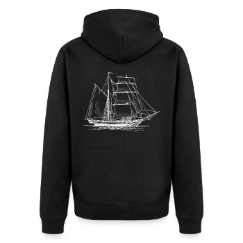 Bateau à voile - Veste à capuche bio Premium Unisexe - noir - Dos - Nico (187cm)