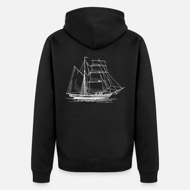 Bateau à voile - Veste à capuche bio Premium Unisexe - noir