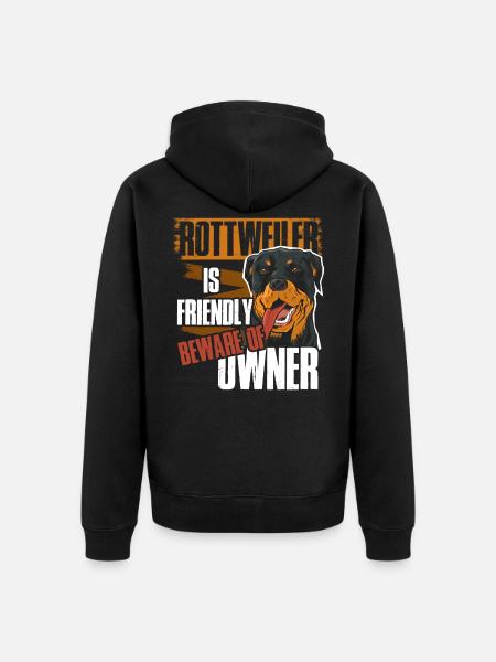 Rottweiler propriétaire - Veste à capuche bio Premium Unisexe - noir