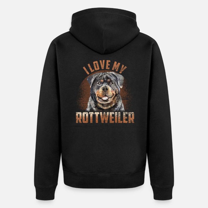 Rottweiler Leidenschaft - Unisex Premium Bio Zip Hoodie - Schwarz