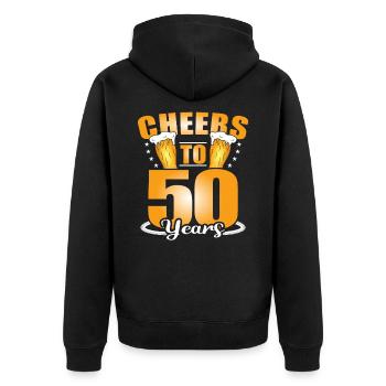 50th birthday - Unisex Premium Organic Zip Hoodie - black - Back - Nico (187cm)