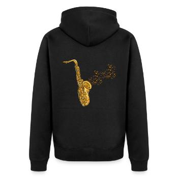 Instrument de saxophone - Veste à capuche bio Premium Unisexe - noir - Dos - Nico (187cm)