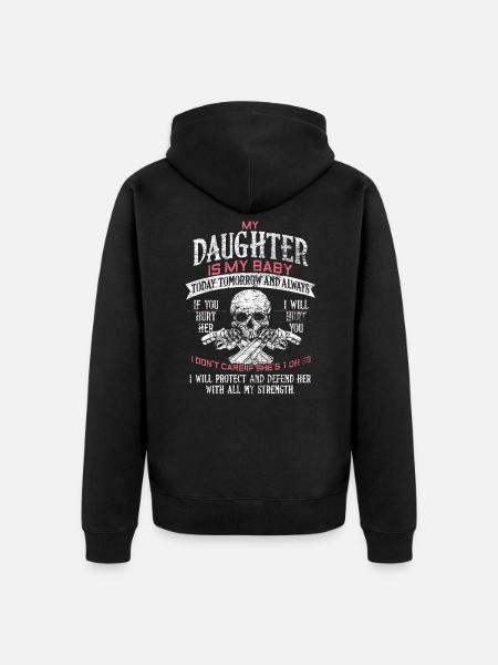 Father daughter baby - Unisex Premium Organic Zip Hoodie - black