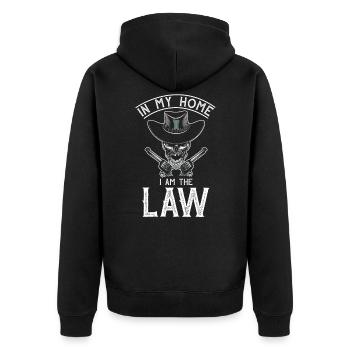 Cowboy Wilder Westen - Unisex Premium Bio Zip Hoodie - Schwarz - Hinten - Nico (187cm)