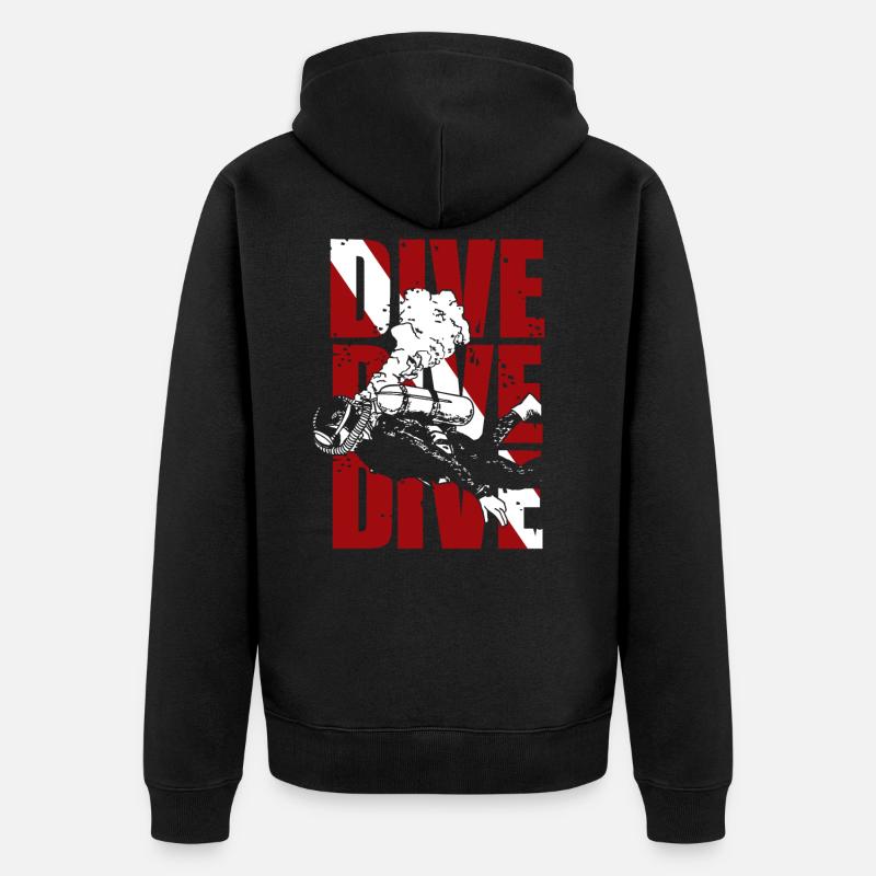 Plongée - Veste à capuche bio Premium Unisexe - noir