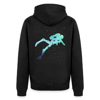 La plongée dans les océans - Veste à capuche bio Premium Unisexe - noir - Dos - Nico (187cm)