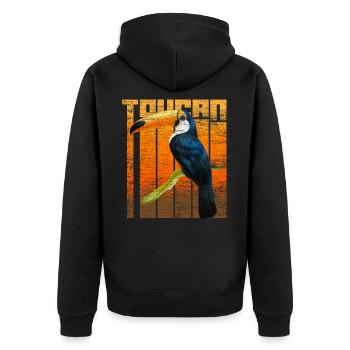 Tukan Amérique du Sud - Veste à capuche bio Premium Unisexe - noir - Dos - Nico (187cm)