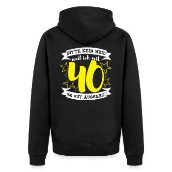 40. Geburtstag - Veste à capuche bio Premium Unisexe - noir - Dos - Nico (187cm)