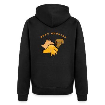 Best Buddies - Unisex Premium Bio Zip Hoodie - Schwarz - Hinten - Nico (187cm)