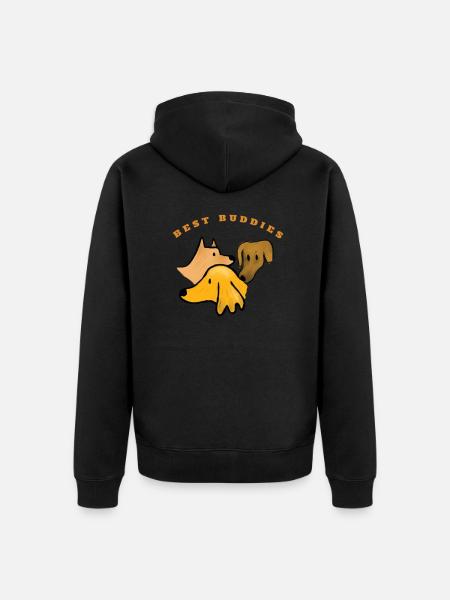 Best Buddies - Unisex Premium Organic Zip Hoodie - black