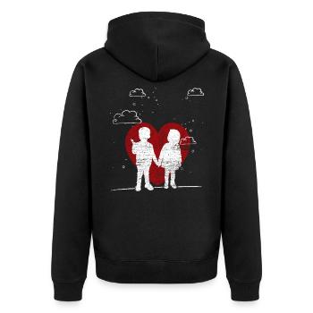 L'amour des frères et sœurs - Veste à capuche bio Premium Unisexe - noir - Dos - Nico (187cm)
