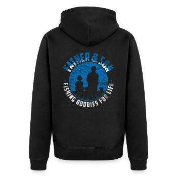 Père fils pêcheur - Veste à capuche bio Premium Unisexe - noir - Dos - Nico (187cm)