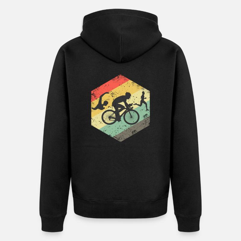 Triathlon Triathlet Geschenk Geschenkidee - Veste à capuche bio Premium Unisexe - noir