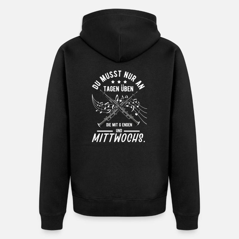 Klarinette - Unisex Premium Bio Zip Hoodie - Schwarz