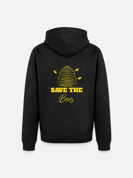 Bee Environmental Protection - Unisex Premium Organic Zip Hoodie - black