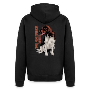 Small Münsterländer - Unisex Premium Organic Zip Hoodie - black - Back - Nico (187cm)