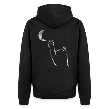 Chat lune - Veste à capuche bio Premium Unisexe - noir - Dos - Nico (187cm)