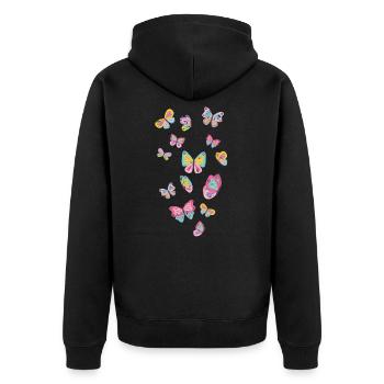 papillon - Veste à capuche bio Premium Unisexe - noir - Dos - Nico (187cm)