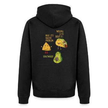 Tacos - Unisex Premium Bio Zip Hoodie - Schwarz - Hinten - Nico (187cm)