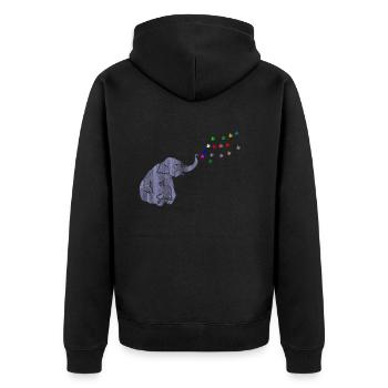 éléphant - Veste à capuche bio Premium Unisexe - noir - Dos - Nico (187cm)