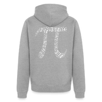 Symbole Pi - Veste à capuche bio Premium Unisexe - gris chiné - Dos - Nico (187cm)