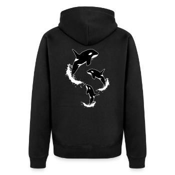 Famille des épaulards - Veste à capuche bio Premium Unisexe - noir - Dos - Nico (187cm)